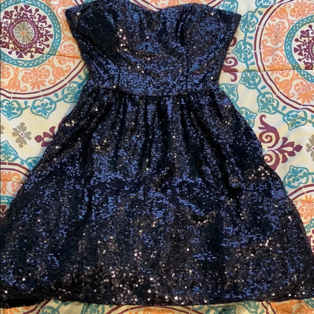 strapless sequins dress